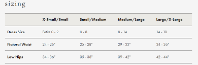 Commando Size Chart Eden Boutique