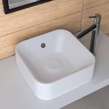 Vasque A Poser Resine De Synthese L 38 X P 38 Cm Blanc Sensea Capsule Vasque A Poser Vasque Plan Vasque