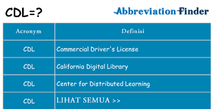 Check spelling or type a new query. Apa Yang Cdl Maksudkan Definisi Cdl Pencari Singkatan