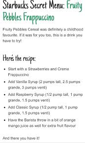 Fruity Pebbles Frapp Fruity Pebbles Cereal Fruity Pebbles Starbucks Secret Menu