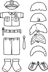 Police Paper Doll Friends Outline Police Crafts Police Officer Crafts Paper Dolls