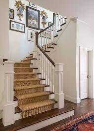 This Comfortable Colonial Home Stays Mostly Traditional But With Some Contemporary And Country Styling Adde Staircase Design Colonial House Stair Runner Carpet