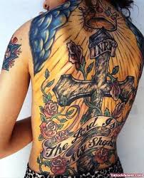 It is a statement of belief as well as fashion, to be. Full Back Cross And Rose Tattoos