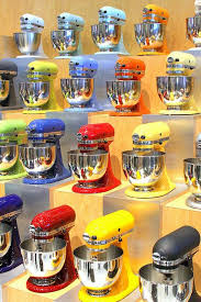 The kitchenaid stand mixers are great because of the variety of attachments you can buy to make everything from older kitchenaid stand mixers feature hub covers that you remove completely. Wall Of Kitchenaid Stand Mixers Kitchen Aid Cooking Accessories Kitchenaid Stand Mixer