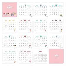 Bts Character 2020 Calendar Cokodive Bts Calendar Bts Characters 2020 Calendar