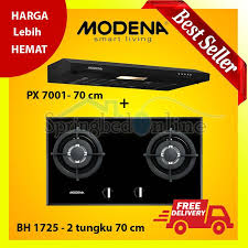 Pengiriman gosend one day delivery Paket Modena Kompor Tanam Bh 1725 Cooker Hood Px 7001 Harga Pabrik Lazada Indonesia