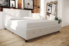 The dakota upholstered bed with storage drawers ticks off all the elements for a perfect bed the goodness doesn't stop there, the dakota also comes with under bed, built in storage drawers which sha cerlin queen size bed frame with 4 storage drawers, faux leather upholstered. Buy Dhp Dakota Upholstered Platform Bed Queen Size Frame White Online In Vietnam 46365701