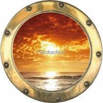 Sticker Hublot Couche De Soleil Trompe L Oeil Fenetre Fenetre Yeux