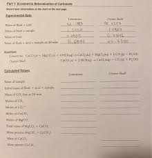 Part 1 Gravimetric Determination Of Carbonate Rec