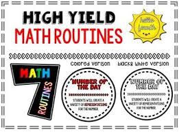Math Routines Poster High Yield Expectation Math Routine Daily 3 Math