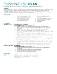 resume for human resources management