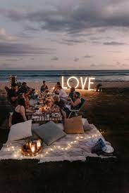 Love Wedding Sign At Night Picnic Aloha Picnics Puuloa Beach Park Hawaii Vow Renewal By Oahu Wedding Photogr Beach Picnic Party Beach Birthday Picnic Wedding