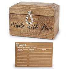 Mango Wood Recipe Box With Cards Recipebox Madewithlove Wood Box Decor Mango Wood Recipe Box