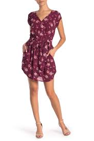 Dr2 By Daniel Rainn Floral Surplice V Back Dress Petite Nordstrom Rack