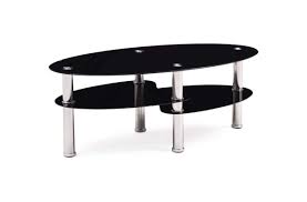 Black color stylish oval shape coffee table. Amazon Com Hodedah Three Tier Oval Tempered Glass Coffee Table Black Furniture Decor