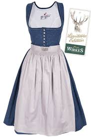 Midi Dirndl Kathi Aus Baumwolle In Blau Und Grau Limitiert Exklusiv Dirndl Dirndl Trachten Dirndl Dunkelblau