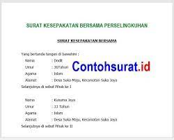 Contoh Surat Pernyataan Perjanjian Perselingkuhan Surat Rohani Tanda