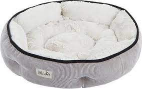petlinks soothing escape gel memory foam dog cat bed cream gray large chewy com dog bed dog bed large puppy beds