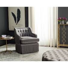 Safavieh Truitt Grey White Swivel Club Chair Overstock Com Shopping The Best Deals On Living Room Chairs Swivel Club Chairs White Accent Chair Club Chairs