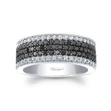 Black And White Gold Wedding Band Barkev S Black Diamond Wedding Band 8215wbk Barkev S Mens Diamond Wedding Bands Diamond Wedding Bands Matching Wedding Rings