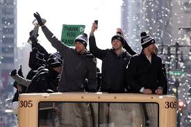 A gift for the narrow intersection of crossword puzzlers and eagles fans. The Eagles Parade Was Beautiful Melancholy Profane And Utterly Philly The New Yorker