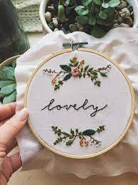 Embroidery near me at a low cost. Custom Embroidered Hoop With Your Choice Of Word Name And Birthday Or Couple S Initial And Anniversary Hand Embroidery Patterns Embroidery Works Embroidery Flowers Pattern