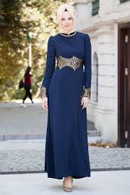 Dantel Detayli Lacivert Elbise Dresses Muslim Dress Hijabi Gowns