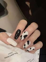 These beautiful nails by the.nail.nest | for more info about these nails please visit the.nail.nest. 24pcs Cow Print Fake Nail Romwe