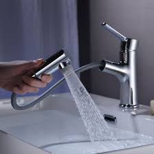 China Bathroom Faucet With Pull Out Sprayer Single Handle Basin Mixer Tap Chrome China Pull Out Bathroom Faucet Bathroom Faucet