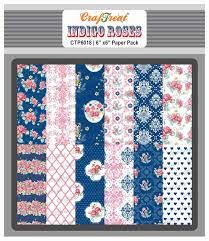 Craftreat Rose Printed Paper Pack For Scrapbook Indigo Roses 24 Sheets 6x6 Inches Floral Pattern Paper For Scrapbook Decoration Pattern Design Printed Craft Paper For Flower Buy