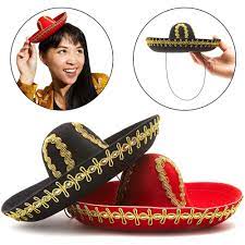 2 Pack Mini Sombrero Party Hats Mexican Hat For Fiesta Party Supplies Cinco De Mayo Black Red Walmart Com Walmart Com