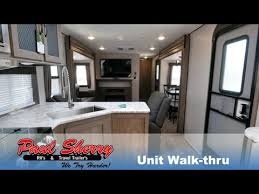 this travel trailer has a fireplace and