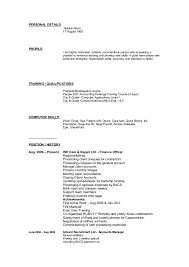 Aim for a few short sentences, four or five should do the job. Personal Details Cv Natalie Ward