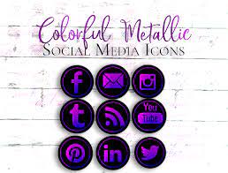 Check out our purple social media selection for the very best in unique or custom, handmade pieces from our templates shops. Dark Purple Metallic Social Media Icons