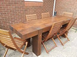 Garden Table From 2 4m Long New Railway Sleepers Wooden Garden Table Diy Patio Table Diy Garden Table