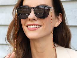 Red & Gold Hexagon Fine Chain Glasses Chain. for Wearing With Sunglasses  and as Glasses Holder