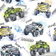 Maybe you would like to learn more about one of these? Watercolor Seamless Pattern Cartoon Monster Trucks Colorful Extreme Sports Background 4x4 Vehicle Suv Off Road Lifestyle Man S Hobby Transport Sticker Pixers We Live To Change