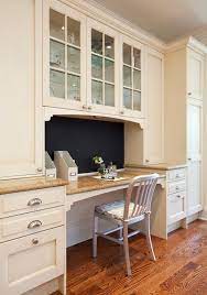 Depth is about the same for both. Built In Kitchen Desk Transitional Kitchen Nest Design Studio