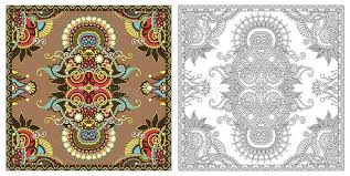 They develop imagination, teach a kid to be accurate and attentive. Coloring Pages Coloring Book For Adults Authentic Carpet Design Stock Vector Illustration Of Creation Line 128701387