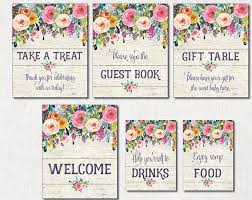 Download our printable baby shower games for a baby shower bundled with joy. Welcome Garden Flower Shower Table Decorations Guestbook Sub1 2 Printable Floral Baby Shower Table Signs Gift Table Favors Sign 6 Signs Paper Party Supplies Party Favors Games