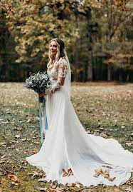 Winter Woodland Wedding With A Boho Bridal Gown Boho Bridal Gowns Winter Bridesmaid Dresses Boho Bridal