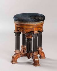 english 19th century walnut and ebony swivel stool piano stool stool swivel stool