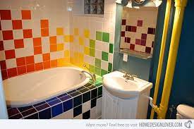 Eclectic bathroom bathroom red bathroom colors colorful bathroom bathroom designs bathroom ideas bathroom interior bathroom inspiration bathroom wallpaper. 15 Lively Multi Colored Bathroom Designs Home Design Lover Childrens Bathroom Colorful Bathroom Tile Bathroom Themes