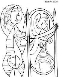 Frida kahlodiego rivera jackson pollockhenri rousseau tarsila do amaral élisabeth vigée le brunsonia delaunaydavid hockney roy lichtenstein tamara de lempickaromero britto my original illustrations recreate their fam Famous Art Work Coloring Pages Classroom Doodles