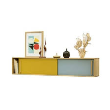 Etagere Murale Caisson A Suspendre Style Vintage Annees 50 Portes Coulissantes Rien A Cirer Rangement Mural Mobilier De Salon Parement Mural