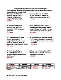 Musa april 11, 2018 worksheets no comments. Compound Interest Find Time Or Principal By We Re Bruyn Math Tpt