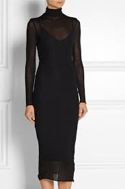 Black Cashmere And Silk Blend Turtleneck Dress The Elder Statesman Turtle Neck Dress Black Turtleneck Dress Fashion