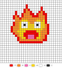 Totoro Chihiro Kiki Et Ses Amis Modeles Hama Dessin Petit Carreau Totoro Grille Pixel Art