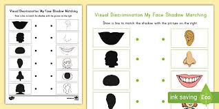 visual discrimination my face shadow matching activity