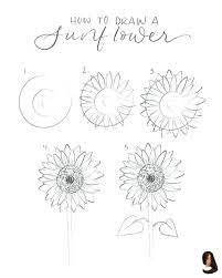 Draw Drawing Ideas Step By Step Easy Flowers Ideas Pictures Tutorials 1001 Ideas And Tu Flower Drawing Tutorials Easy Flower Drawings Flower Drawing Sunflowers are often associated with happiness, and they symbolize adoration and loyalty.